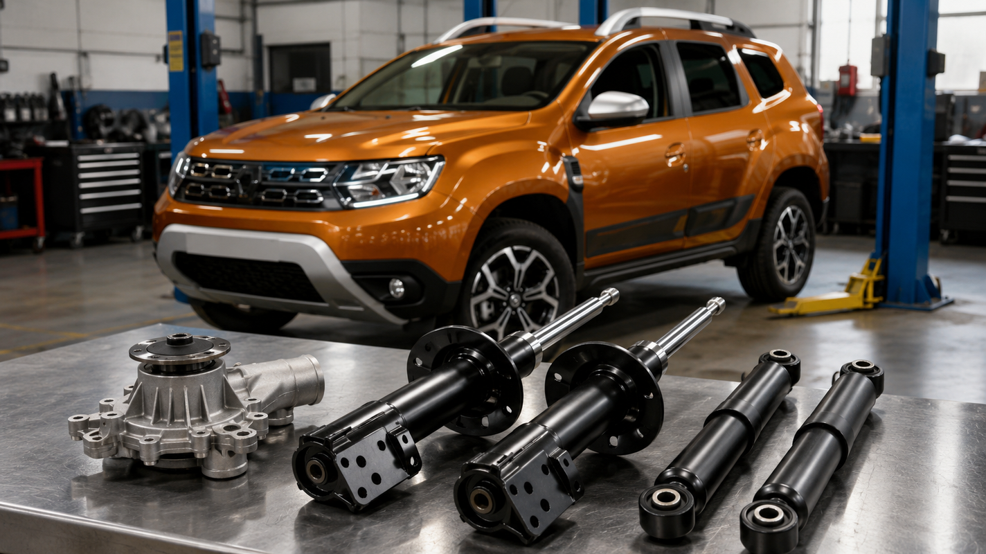 Repuestos Renault Duster 1.3 Turbo con bomba de agua y amortiguadores.
